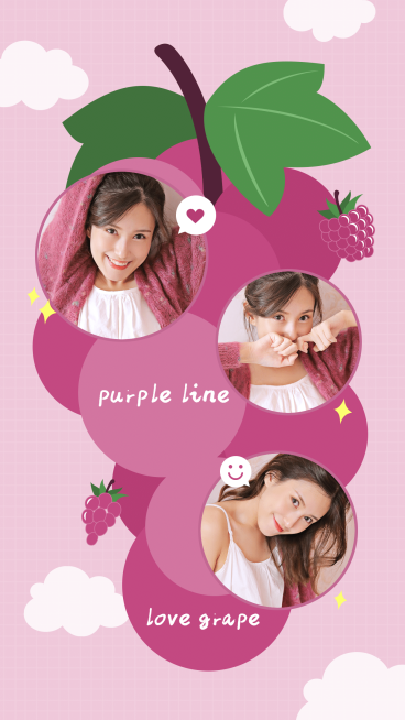 创意葡萄拼图多图展示预览效果