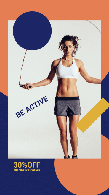 Blue Circle ELement Simple Sportswear Promotion Ecommerce Story预览效果