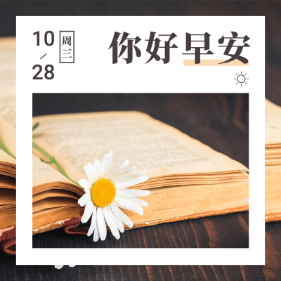 日签早安画中画创意问候方形海报