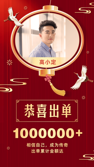 团队激励销售业绩喜报简约竖版海报预览效果