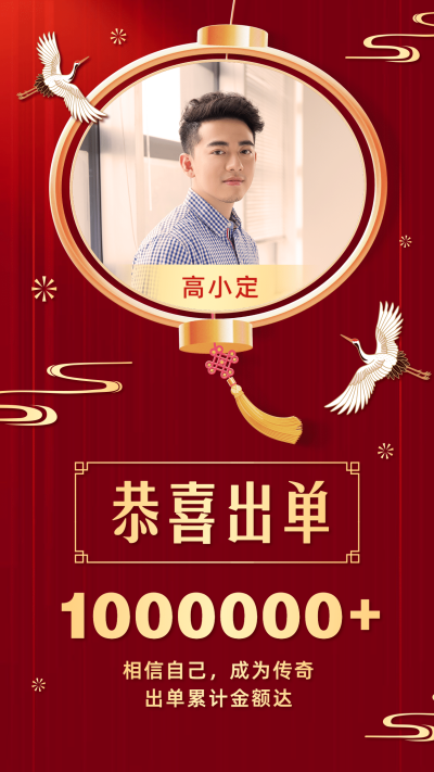 团队激励销售业绩喜报简约竖版海报