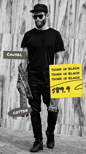 Fashion Men's Wear Price Tag Ecommerce Story预览效果
