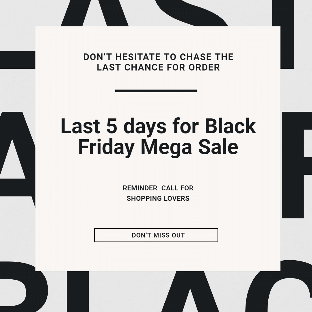 Black Friday End Countdown Promotion Ecommerce Banner