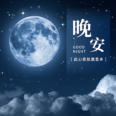 日签晚安问候实景静物简约方形海报