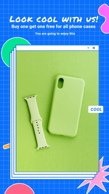 Creative Phone Cases Display Ecommerce Story