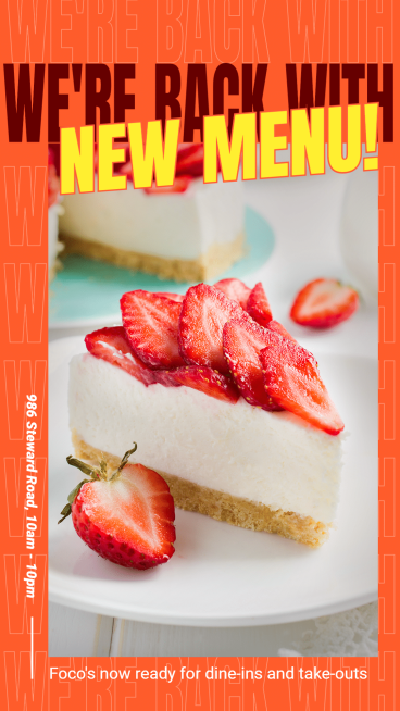 Creative Style Bake New Menu Ecommerce Story预览效果