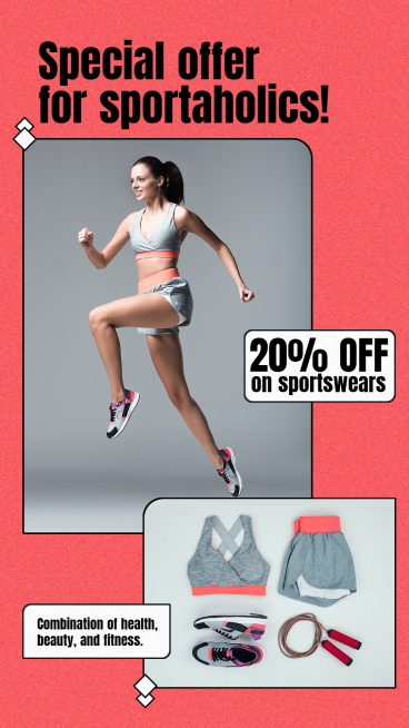 Fashion Women's Sportswear Promotion Ecommerce Story预览效果