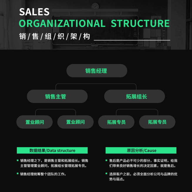 销售组织架构方形图表海报预览效果