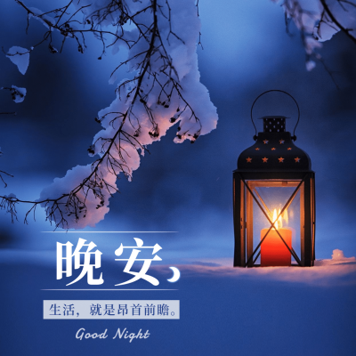 日签晚安实景静物清新文艺方形海报