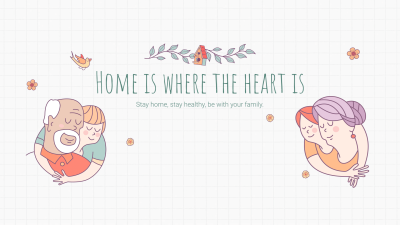 Cartoon Style Home Family Quotes Facebook Cover