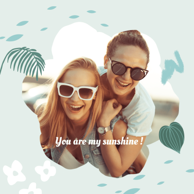 Friends Photo Happy Time Template Fashion Simple Style Poster Instagram Post