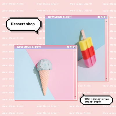 Summer Ice-cream Photo Display Dessert Promotion Template Poster Instagram Post