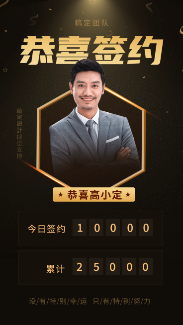喜报签单金融保险行业表彰海报预览效果