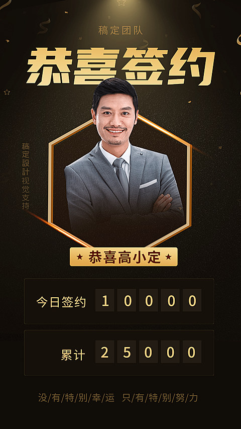 喜报签单金融保险行业表彰海报