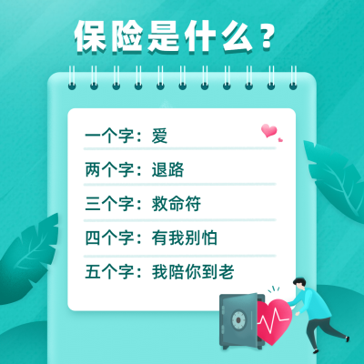 保险理念科普方形海报