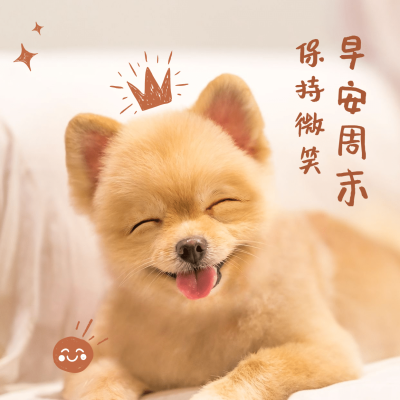 早安周末保持微笑方形海报