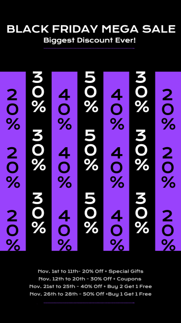 Purple Rectangle Element Fashion Black Friday Promotion Ecommerce Story预览效果