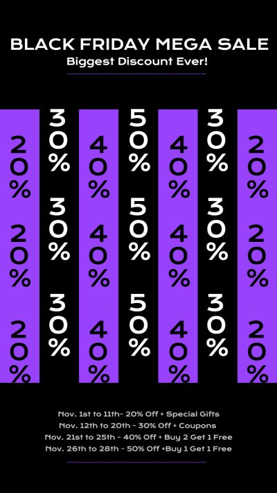 Purple Rectangle Element Fashion Black Friday Promotion Ecommerce Story