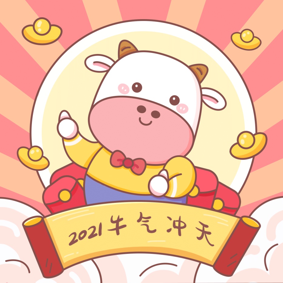元旦新年春节牛年可爱朋友圈封面