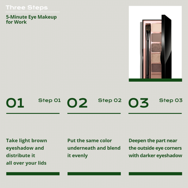 Green Line Typesetting Simple Eyeshadow Use Step Ecommerce Product Image预览效果