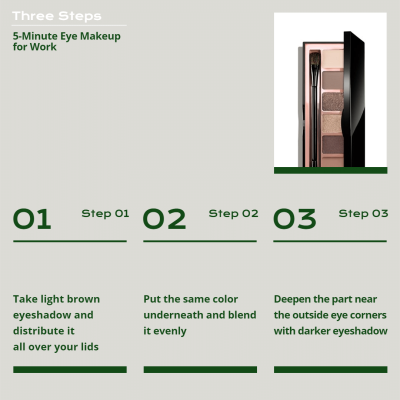 Green Line Typesetting Simple Eyeshadow Use Step Ecommerce Product Image