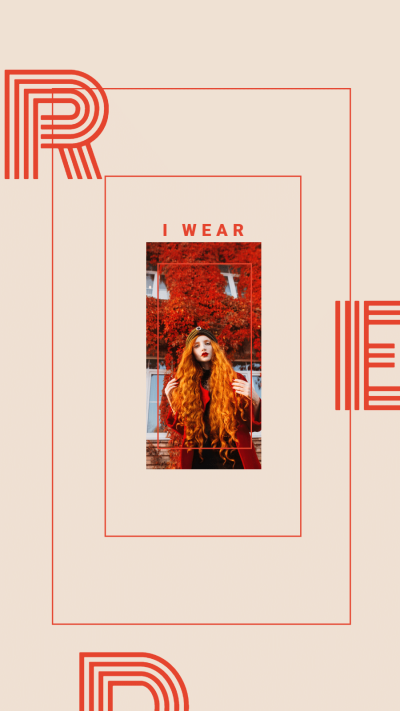 Red Frame Woman Clothing Promotion Fashion Simple Style Instagram Story