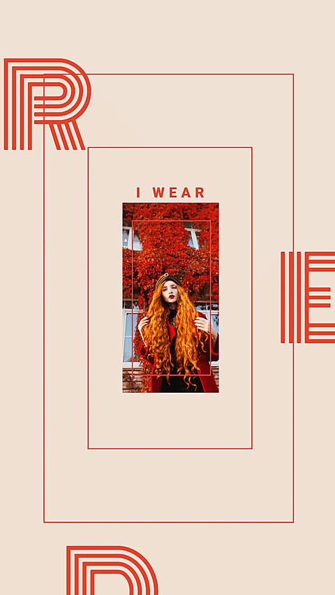 Red Frame Woman Clothing Promotion Fashion Simple Style Instagram Story