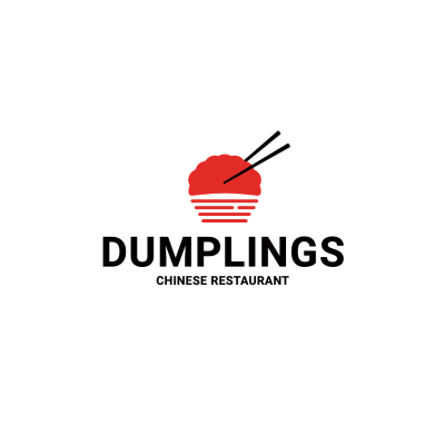Creative Style Dumplings Chinese Restaurant Logo Image