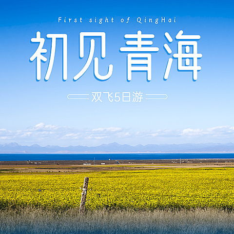 青海山野名胜景点旅游实景方形海报