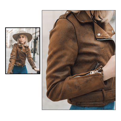 Female Leather Clothes Ecommerce Product Image