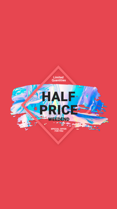 Fashion Red Square Frame Black Friday Sales Half Price Instagram Highlight
