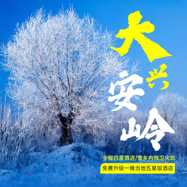 大兴安岭东北国内游旅游方形海报预览效果