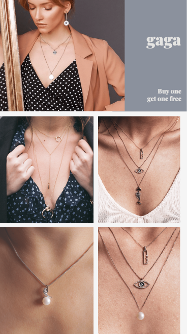 Jewelry Promotion Design Sketch Pictures Puzzle Simple Fashion Style Instagram Story预览效果