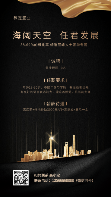 房地产销售人才招聘海报预览效果