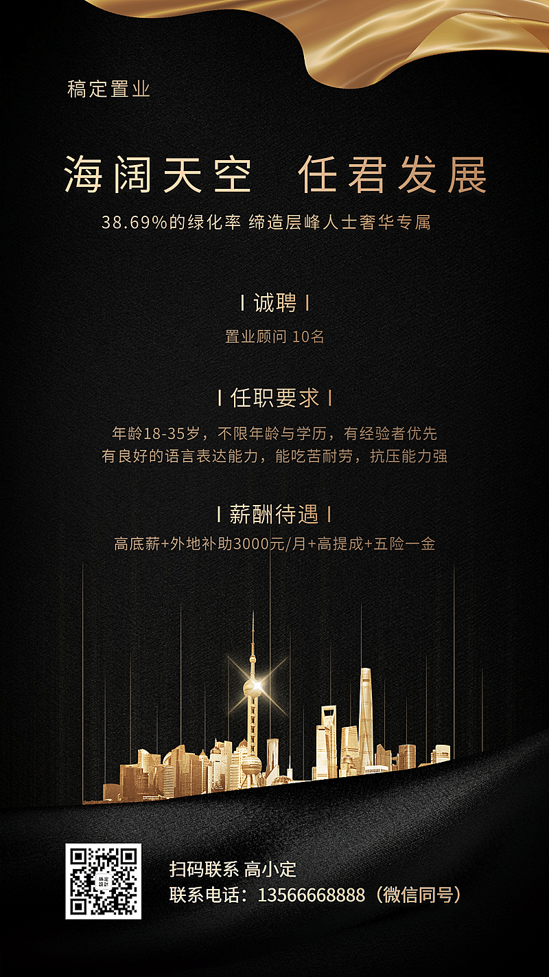 房地产销售人才招聘海报