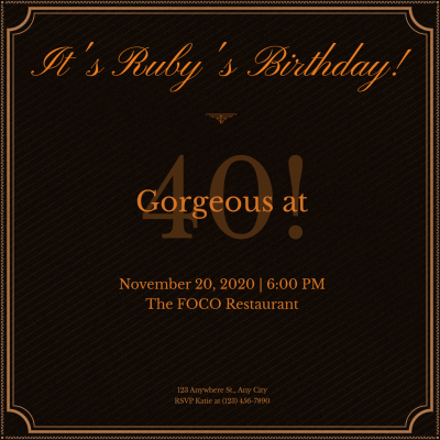 Retro Geometry Frame Birthday Party Invitation Letter