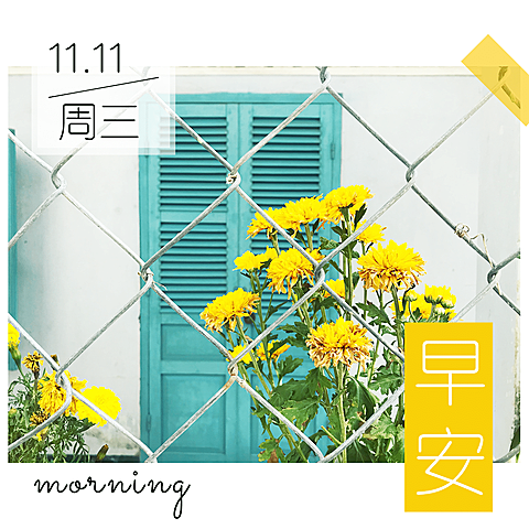 日签早安实景静物清新文艺方形海报