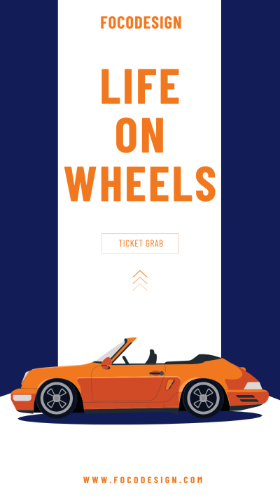 Retro Style Car Introduction Display Instagram Story