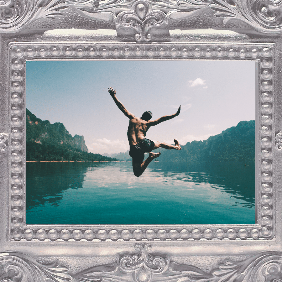 Minimalist Frame Lake Man Personal Show Instagram Post