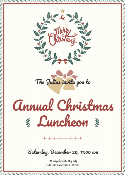 Annual Christmas Luncheon Invitation Letter
