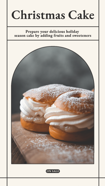 Christmas Cake Display Template Simple Style Poster Ecommerce Story预览效果