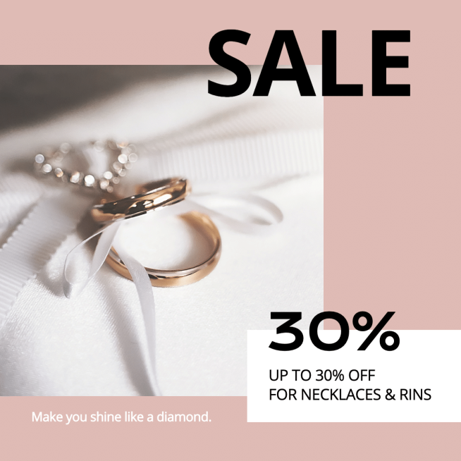 Rings Promotion On New Products Big Discount Fashion Simple Style Poster Ecommerce Product预览效果