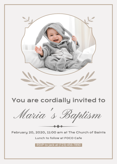 Baby's Baptism Ceremony Invitation Letter