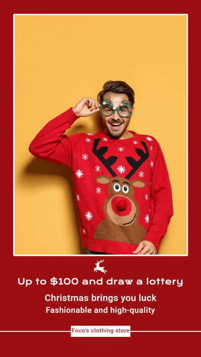 Simple Christmas Men's Sweater Discount Instagram Story