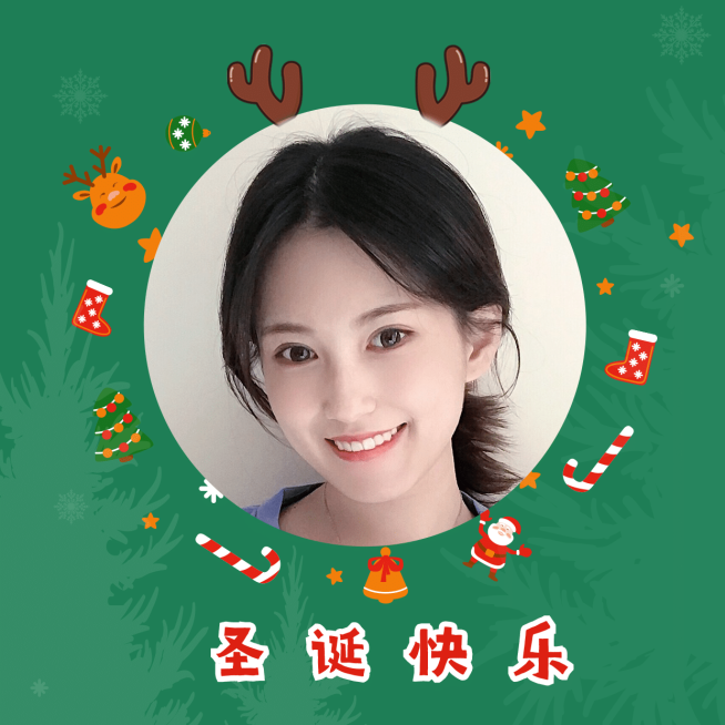 圣诞头像麋鹿圣诞老人绿色预览效果