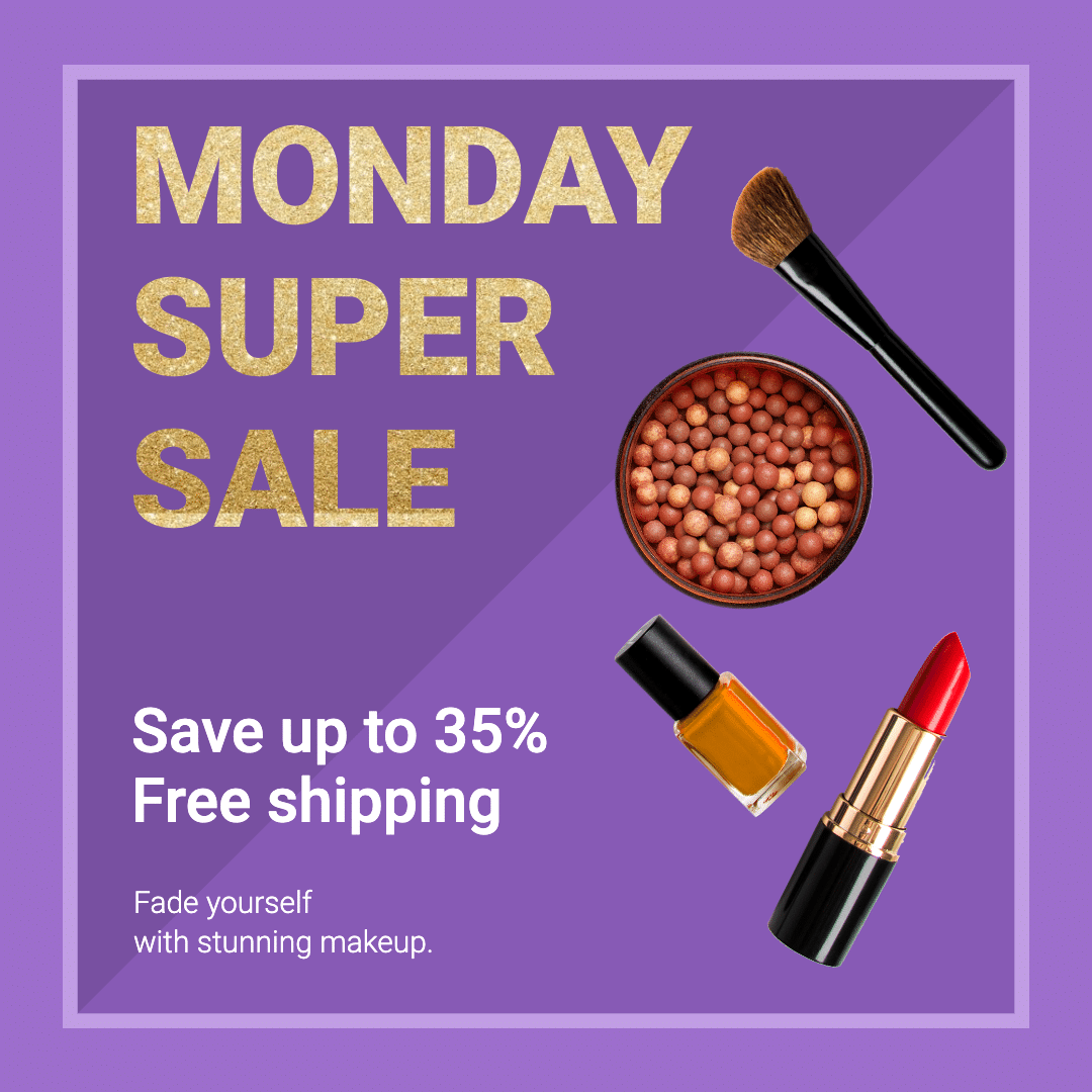 Cyber Monday Sale Makeup Ecommerce Product Image