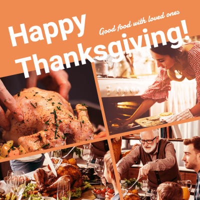 Simple Fashion Thanksgiving Family Feast Display Instagram Post