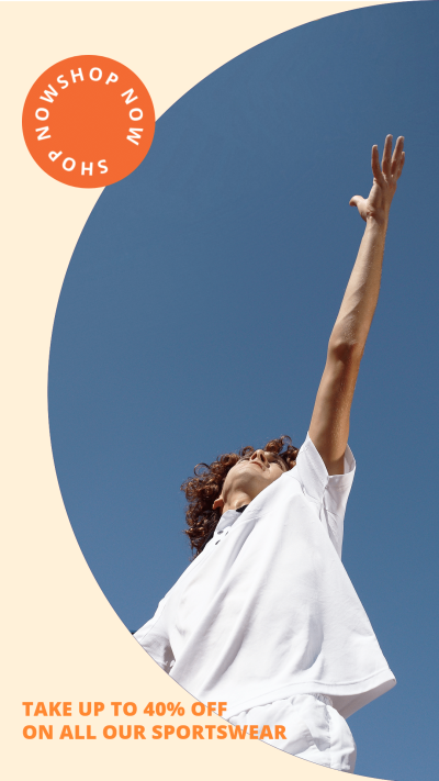 Orange Circle Element Simple Sportswear Promotion Ecommerce Story