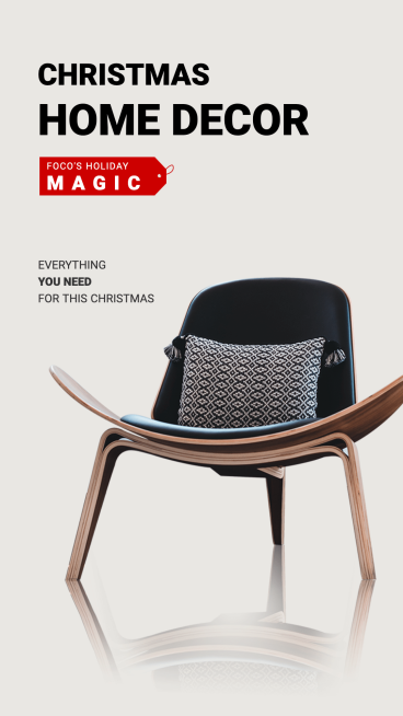Christmas Decoration Furniture Template Simple Style Poster Ecommerce Story预览效果