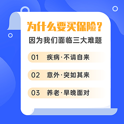 保险理念科普方形海报